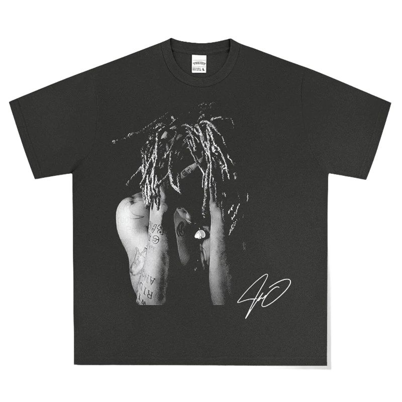 Black & White Dreadlock Print Cotton T-Shirt, Unisex Streetwear Tee