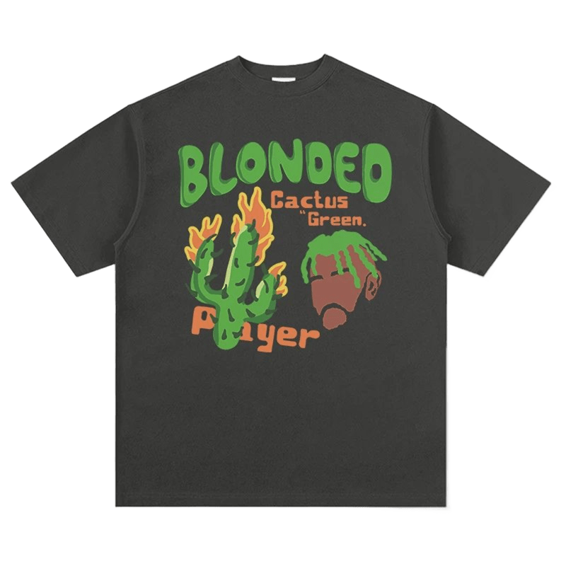 Blonded Flame Cactus Tee - Unisex Streetwear Short Sleeve