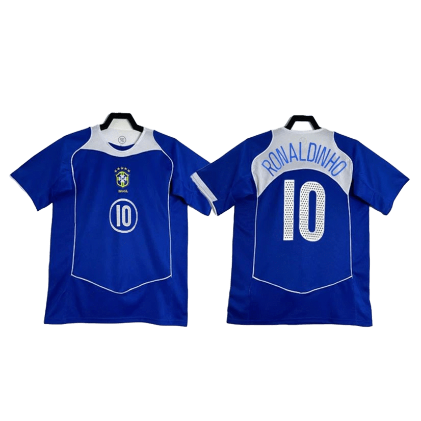 Brazil Ronaldinho Blue Football Jersey