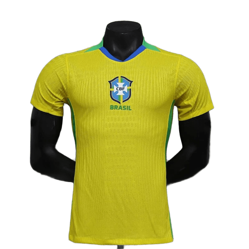 Brazil Yellow V-Neck QuickDry T-Shirt Design Tee