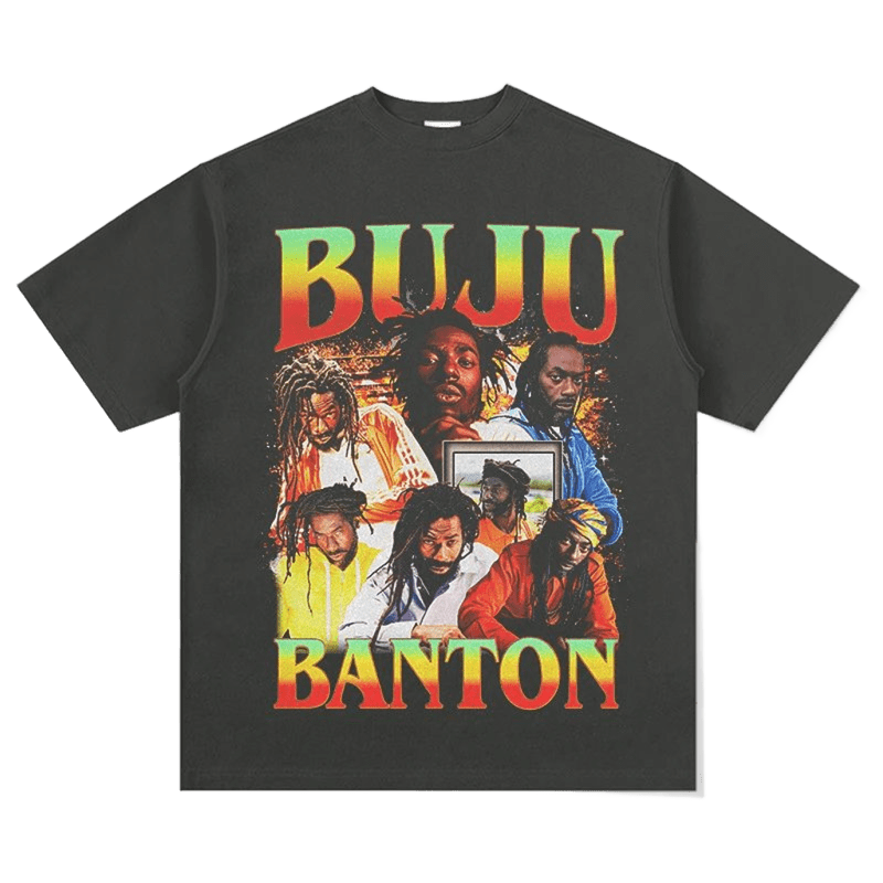 Buju Banton Print Loose Fit Unisex Black Cotton T-Shirt