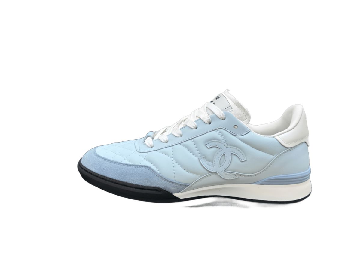 Chanel Casual Sneakers Light Blue White Cc Embroidery