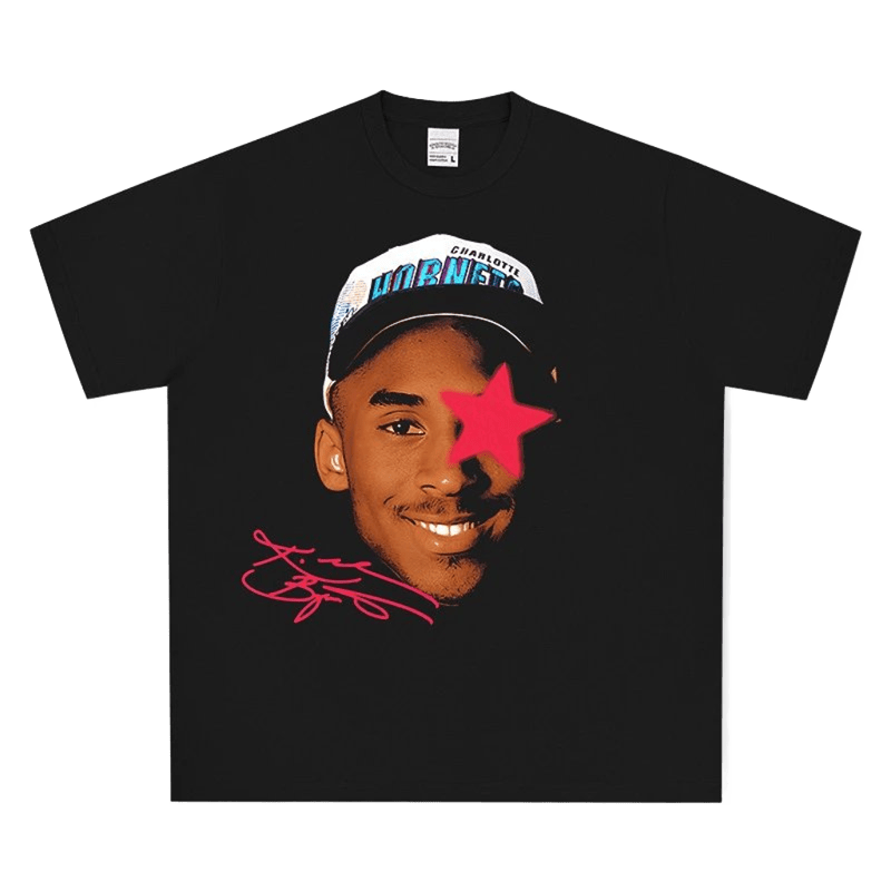 Charlotte Hornets Cotton Tee: Red Star & Pink Signature Streetwear