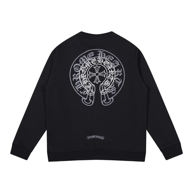 Chrome Hearts Black Cotton Crewneck Sweatshirt Unisex Streetwear