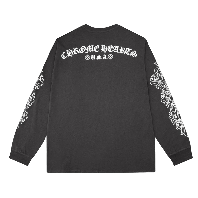 Chrome Hearts Black Cotton Long Sleeve Tee Unisex Punk