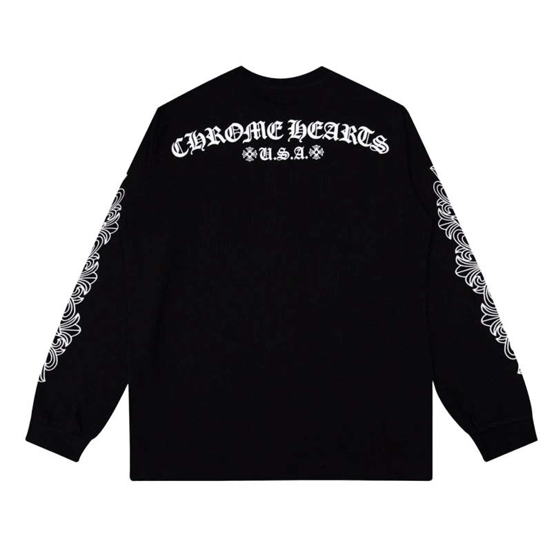 Chrome Hearts Black Long Sleeve Cotton Tee, Unisex