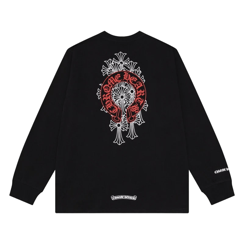 Chrome Hearts Black Long Sleeve T-Shirt Gothic Streetwear Unisex