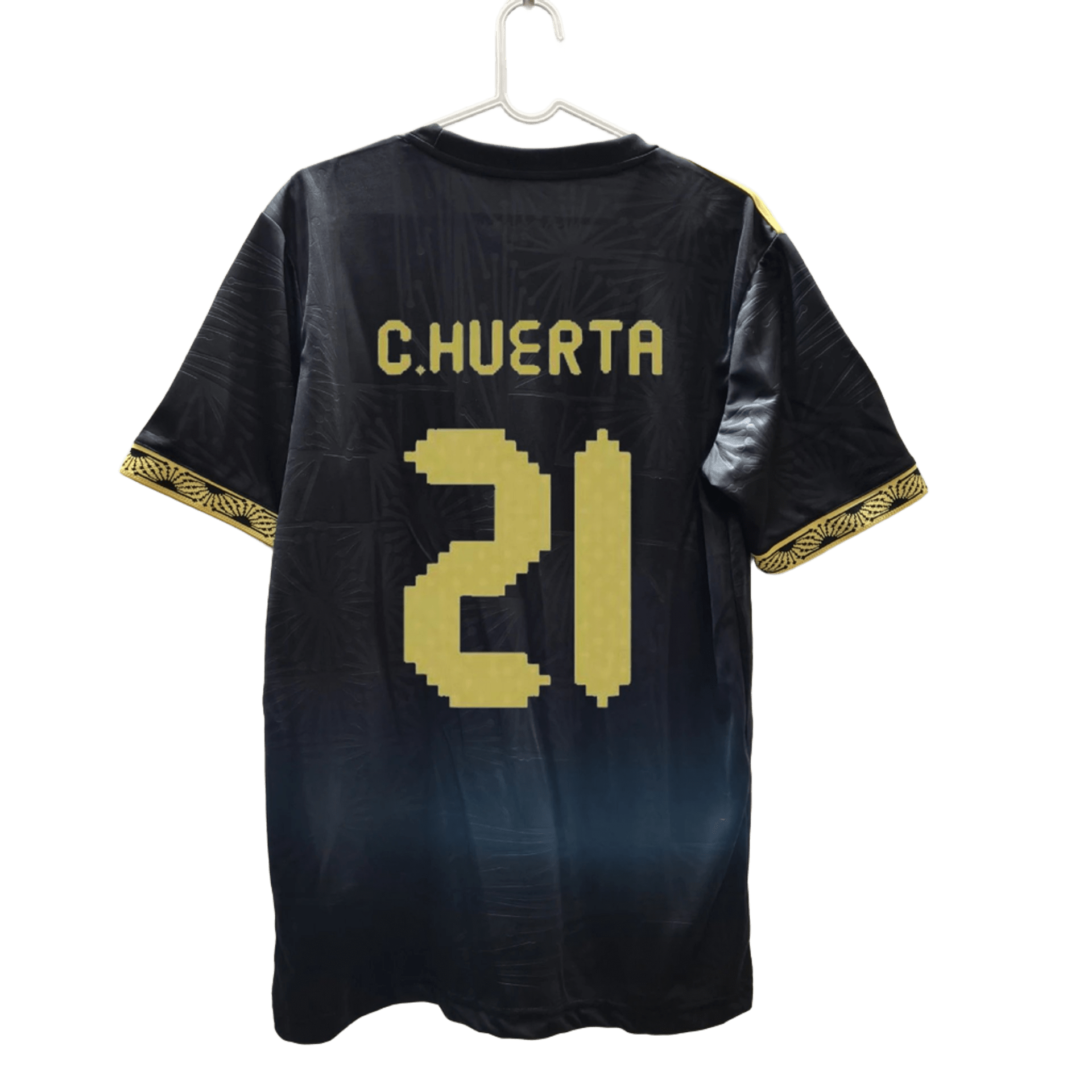C.HUERTA 21 Black Yellow Breathable Trendy Sport Jersey