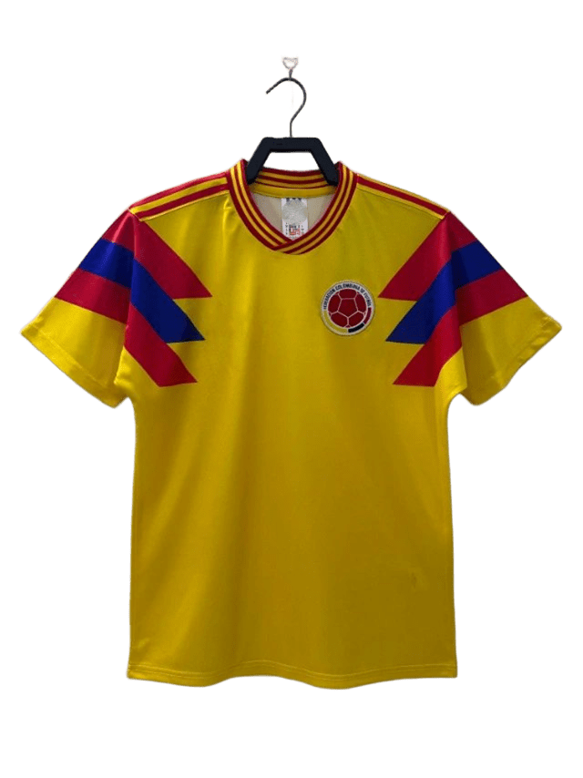 Colombia Soccer Jersey Yellow Breathable Unisex Short Sleeve