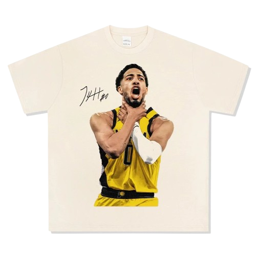 Cotton Basketball Tee: Breathable, Unisex Streetwear with Player Print