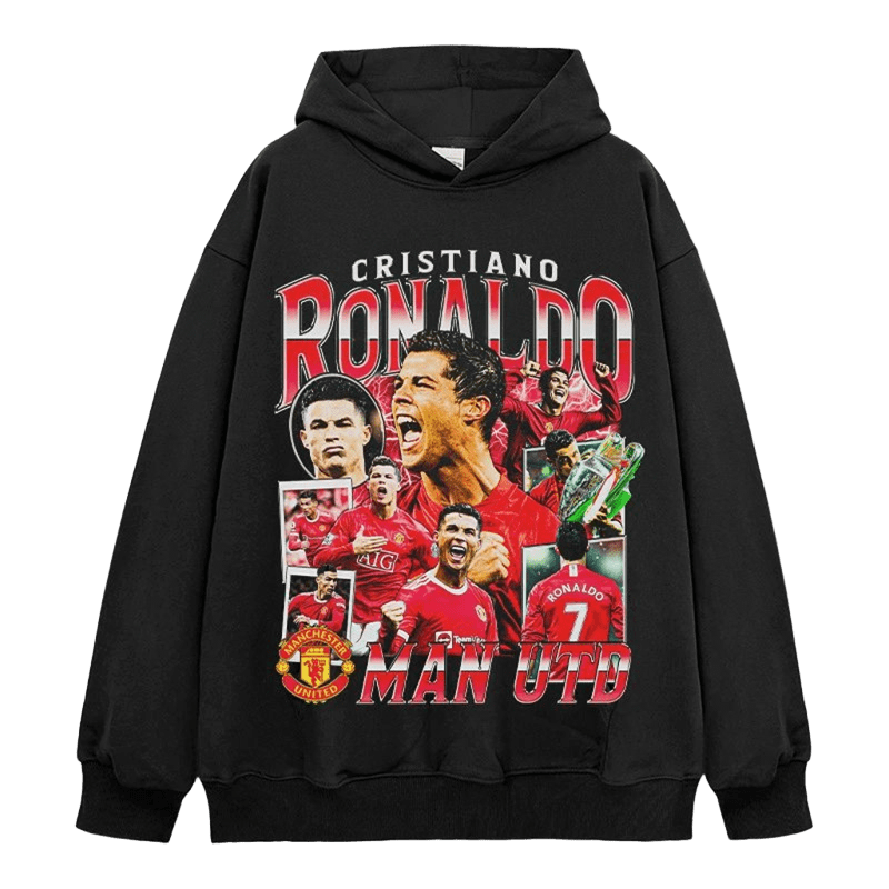 Cristiano Ronaldo Man Utd Print Hoodie - Unisex Cotton Streetwear