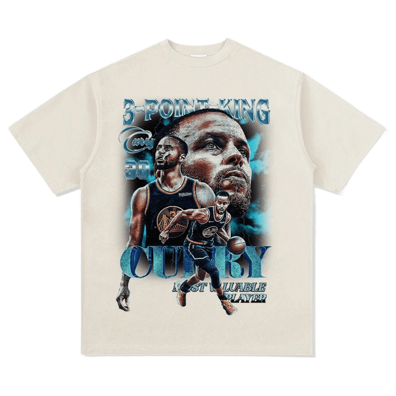 Curry 30 Print 3-POINT-KING Cotton Tee - Unisex Streetwear