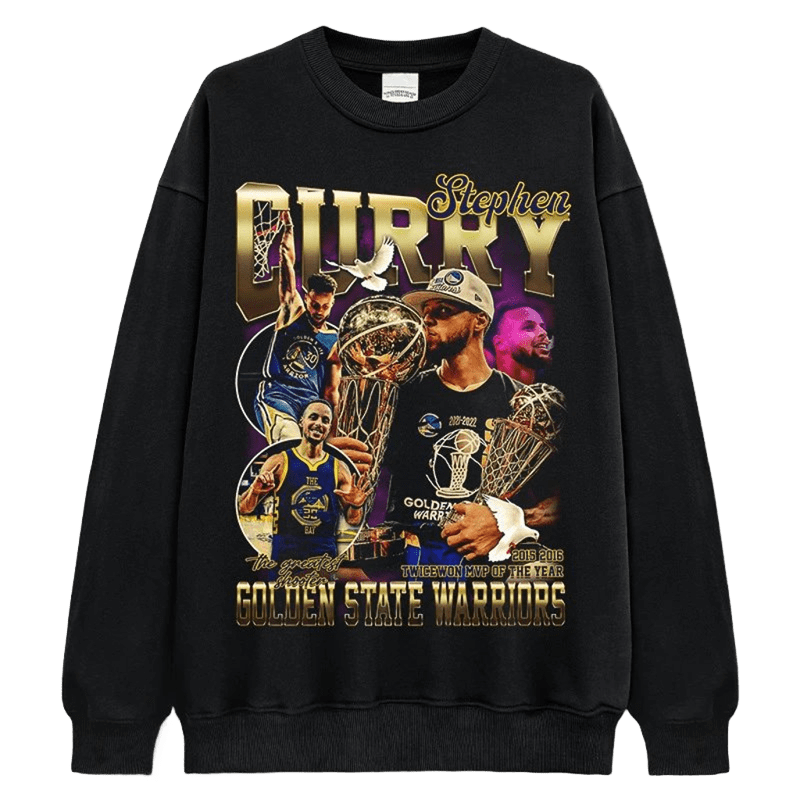 Curry MVP Print Hoodie - Golden State Warriors 2015-16 Style