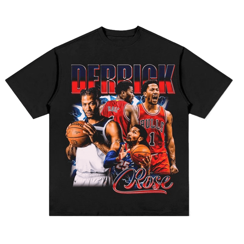 Derrick Rose Basketball T-Shirt Cotton Street Style Unisex