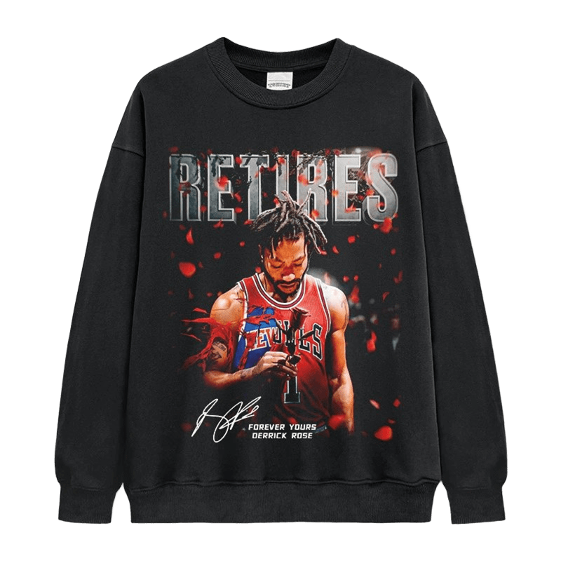 Derrick Rose RETIRES Tribute Black Sweatshirt - Streetwear