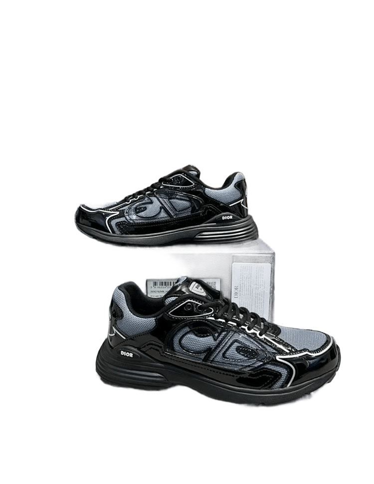 Dior CD Logo Black Gray Chunky Sneakers Men Women