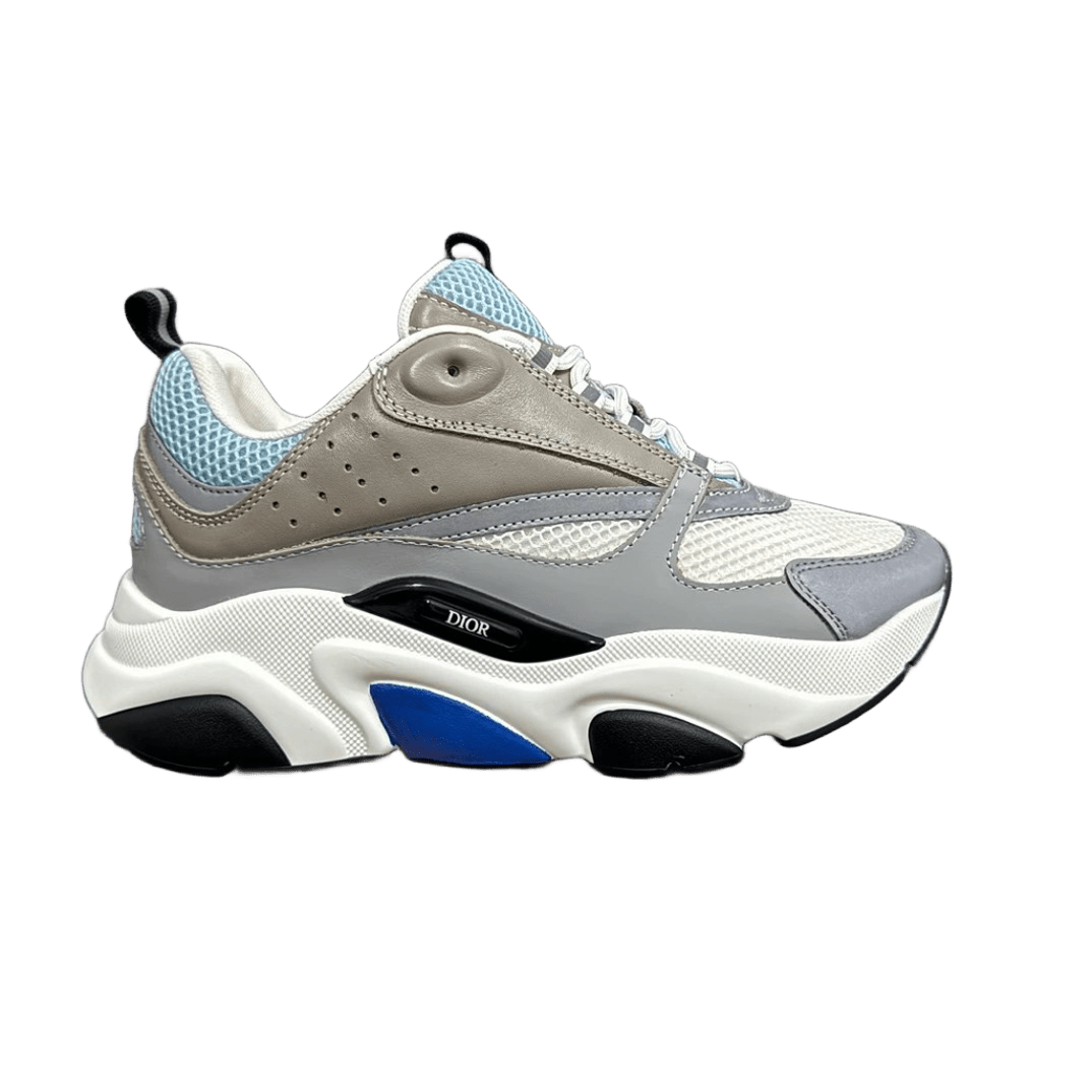Dior D-Connect Gray White Blue Retro Chunky Sneakers