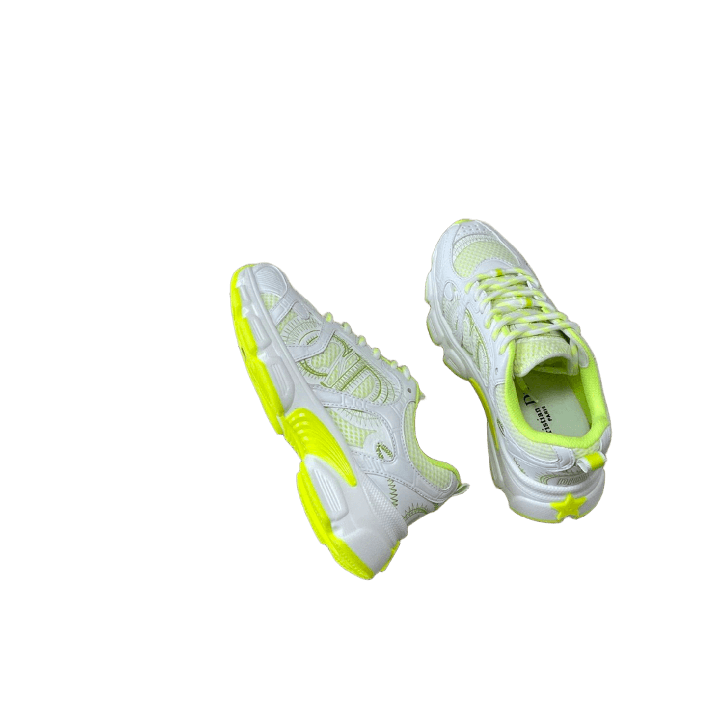 Dior D-Connect White Yellow Fluorescent Chunky Sneakers
