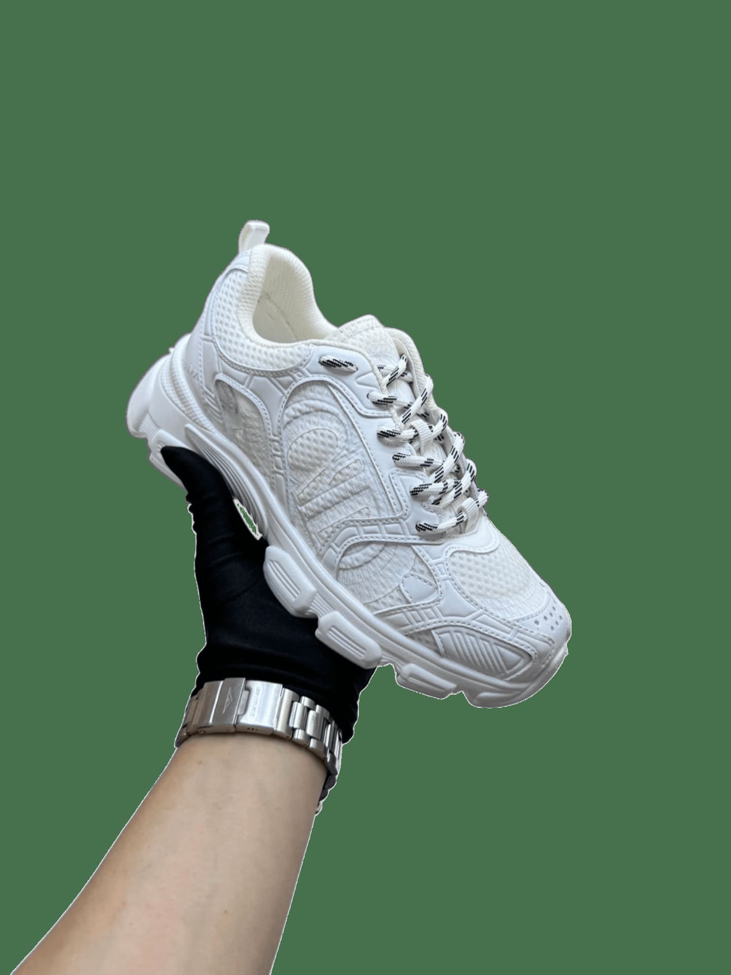 Dior Oblique White Sneakers Leather Mesh Monogram Platform