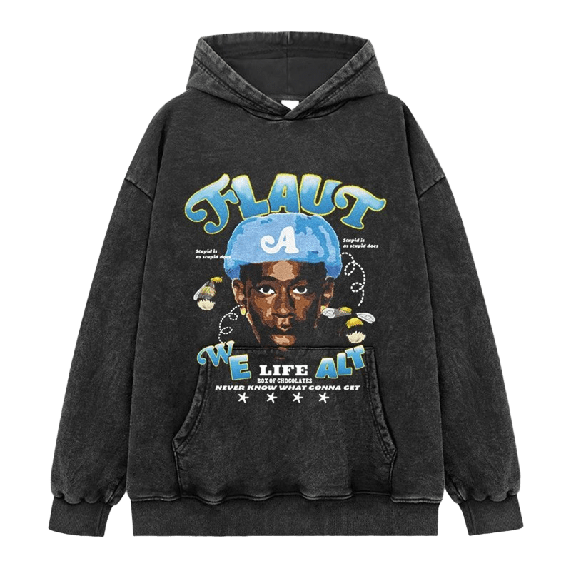 Distressed Black Hoodie 