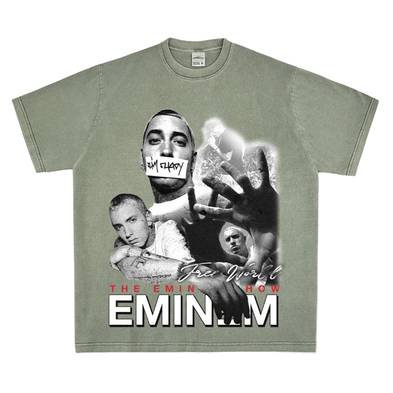 Eminem Vintage Washed T-Shirt, Hip-Hop Style, Unisex