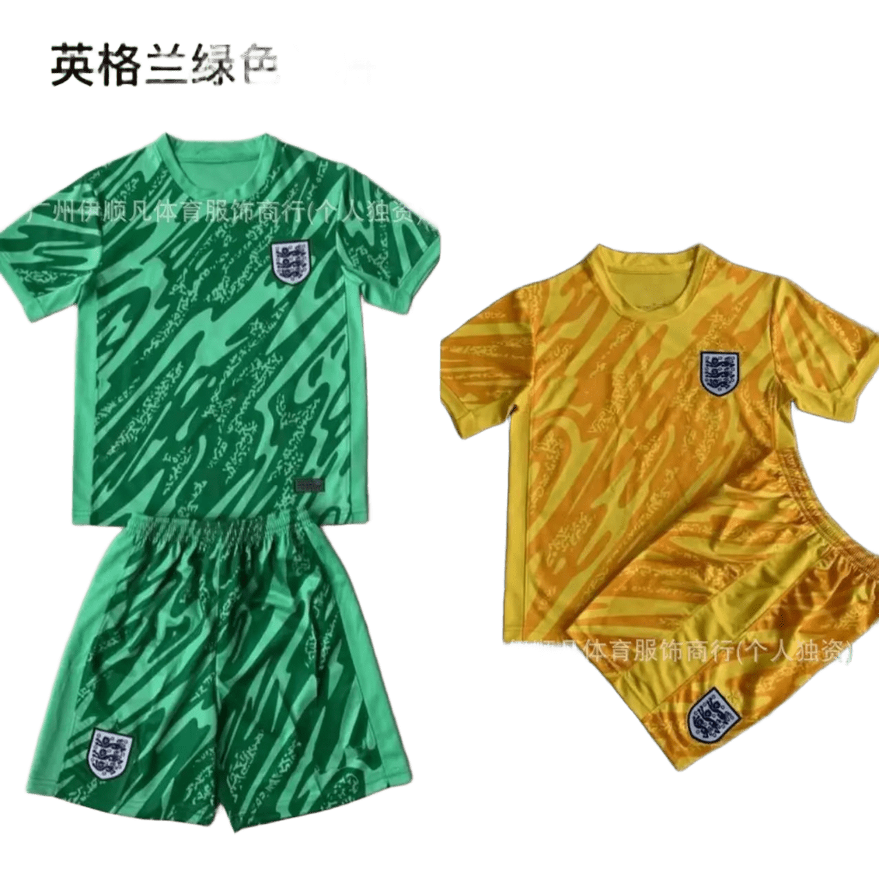 England Goalkeeper Kit Men & Women Green Yellow Breathable