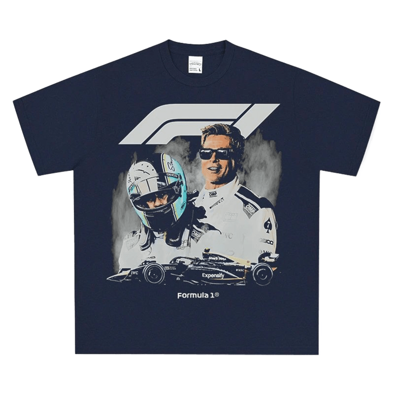 F1 Racing Graphic Tee - Unisex Black Cotton Streetwear T-Shirt