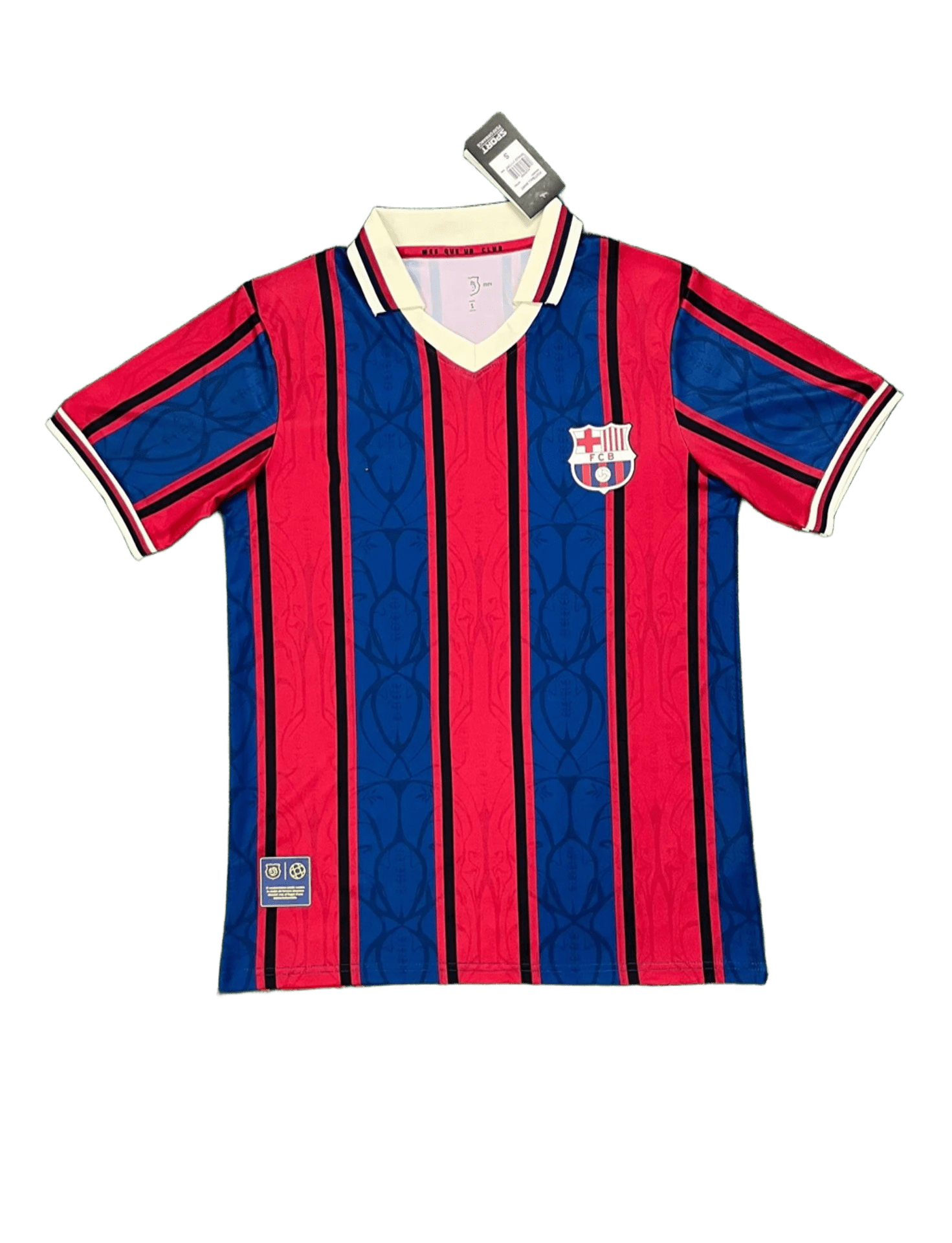 FC Barcelona Retro Red and Blue Striped Breathable T-Shirt