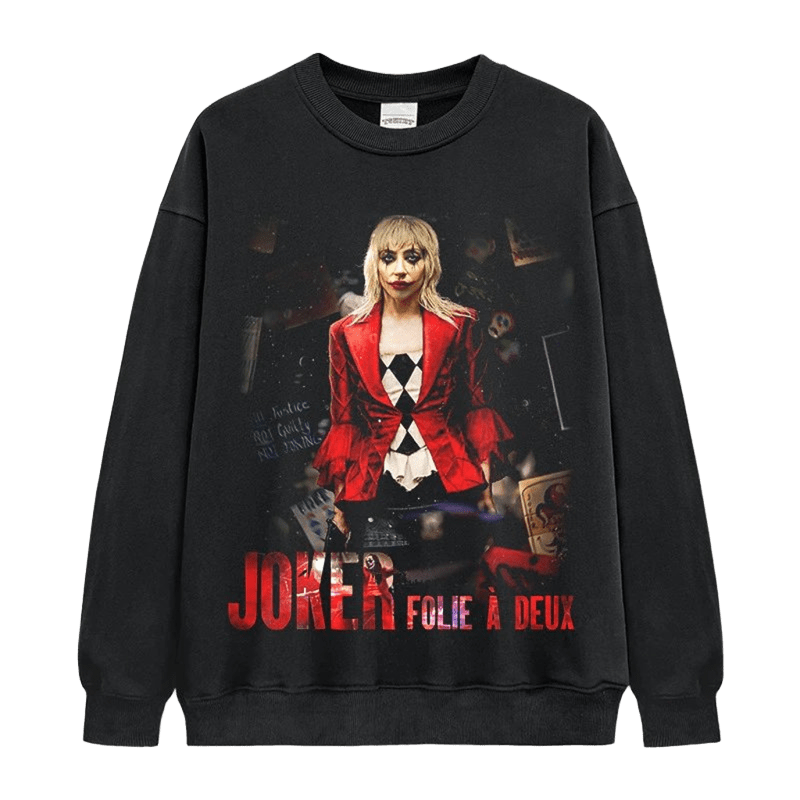 Film Noir Joker Hoodie Unisex Cotton Streetwear Red Print