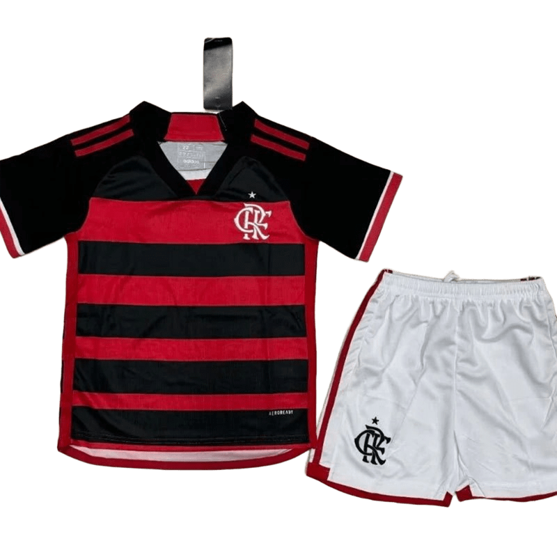 Flamengo Red Black Striped Breathable Athletic Suit Set