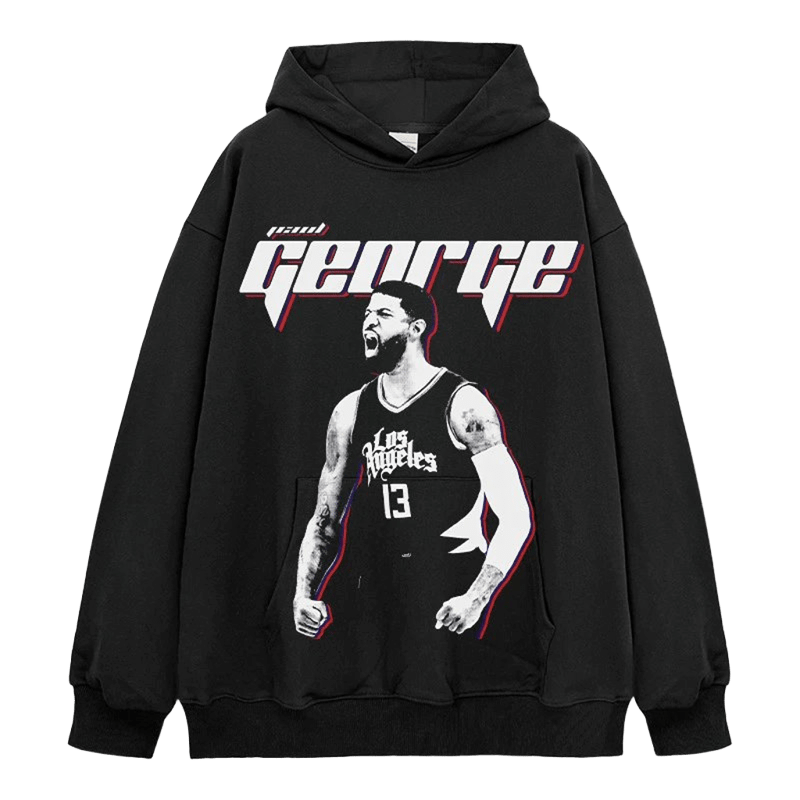GEORGE Cotton Hoodie Streetwear Unisex Basketball Graphic Sweatshirt