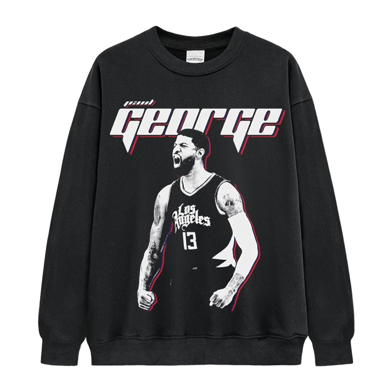 GEORGE LA 13 Star Basketball Crewneck Sweatshirt - Unisex Streetwear