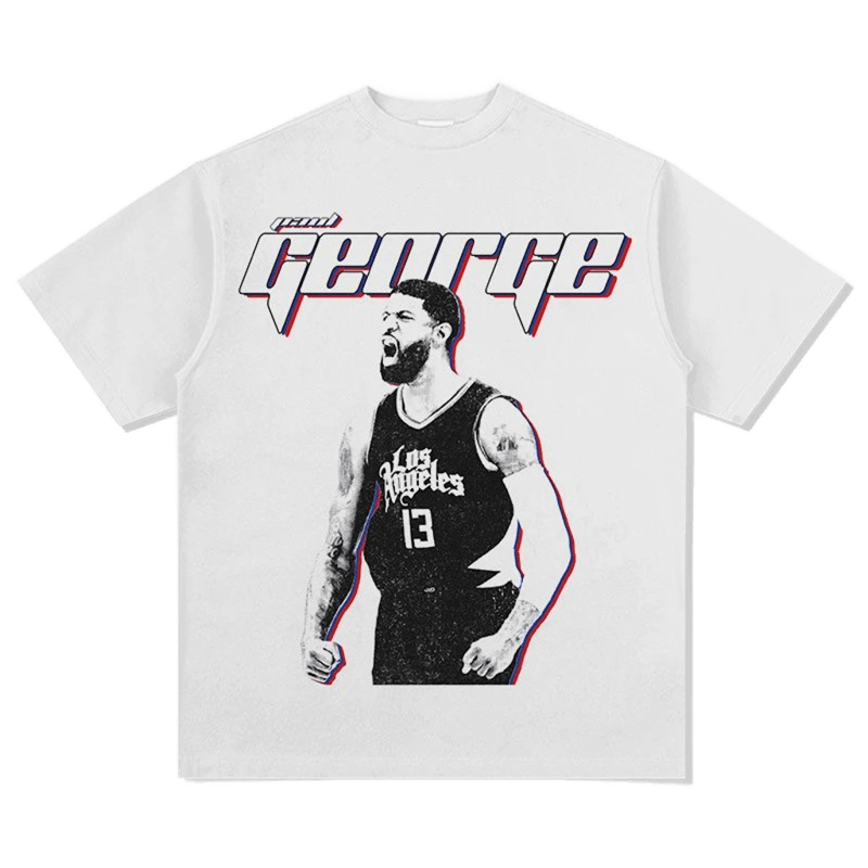 George Print Basketball Tee - Unisex Cotton Streetwear Top