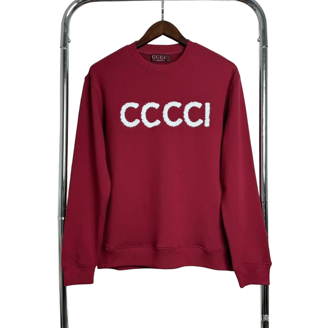 Gucci Burgundy Cotton Crewneck Sweatshirt - Unisex CCCI Design