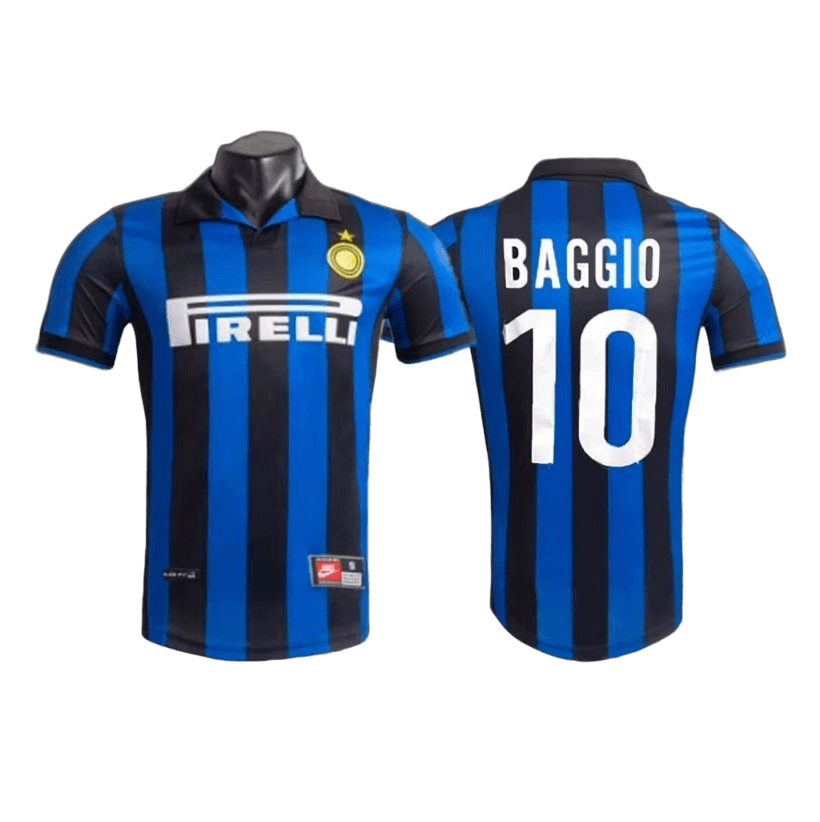 Inter Baggio Blue Black Retro Soccer Jersey