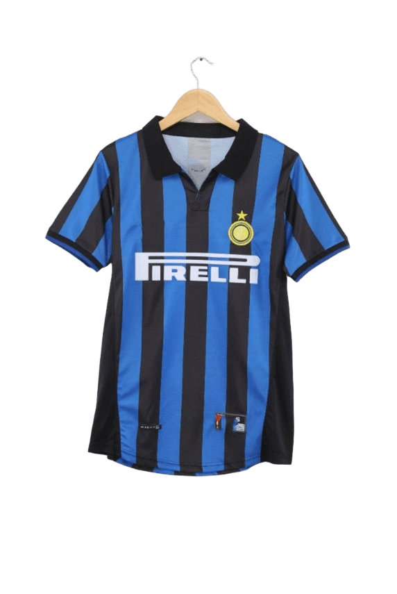 Inter Milan Blue Black Stripe Cotton T-Shirt