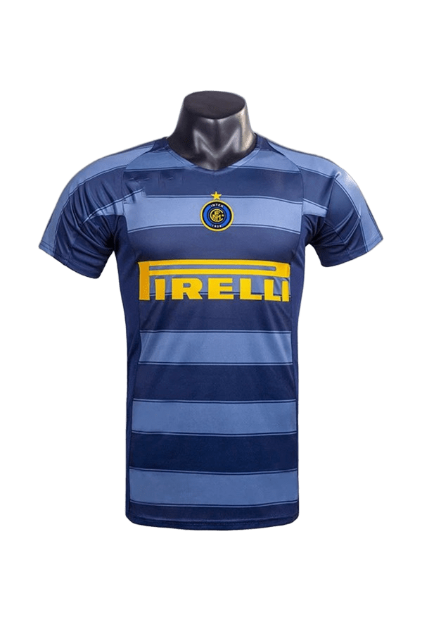 Inter Milan Blue Black Striped Short Sleeve T-Shirt