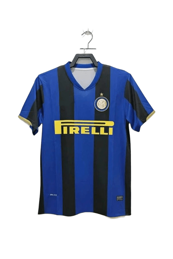Inter Milan Blue Black Striped Soccer Jersey Quick Dry