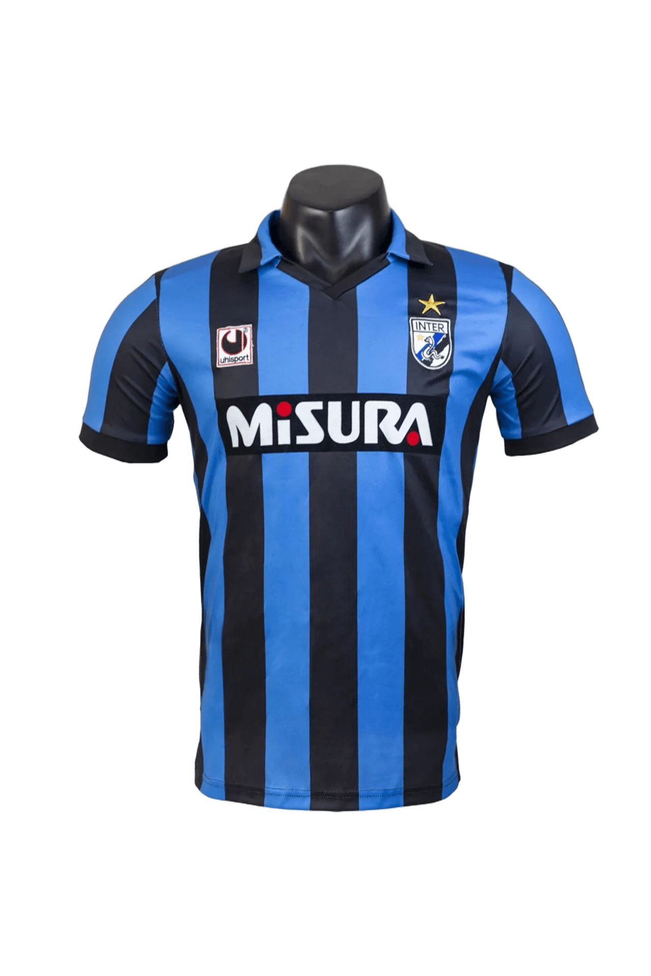 Inter Milan Blue Black V-Neck Soccer Jersey