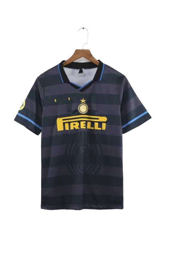 Inter Milan Dark Gray Stripes Breathable Football Jersey