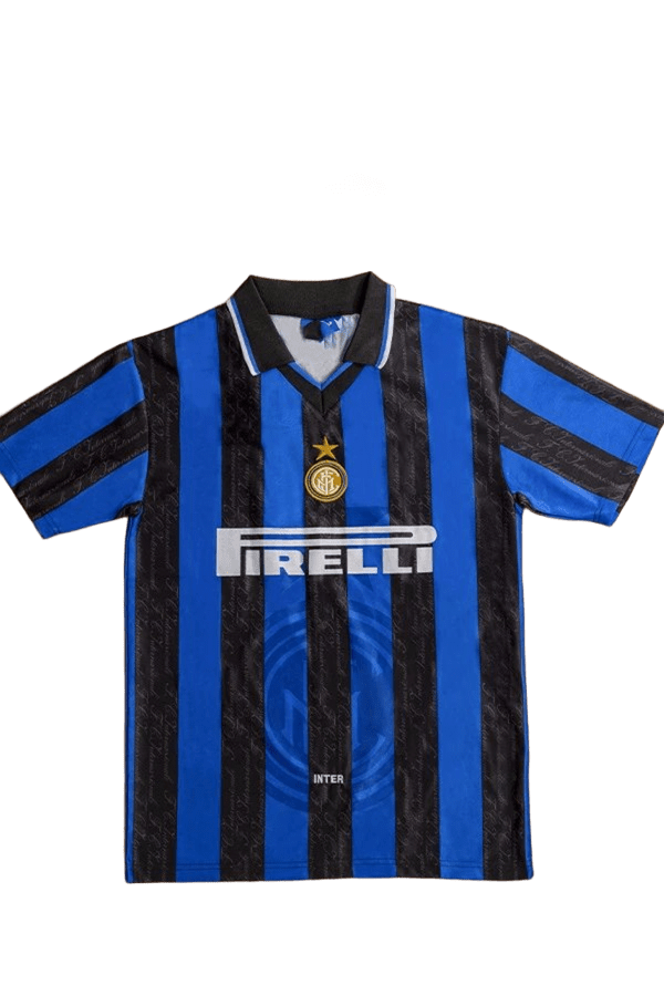 Inter Milan Retro BlueBlack Football Shirt Breathable Comfy
