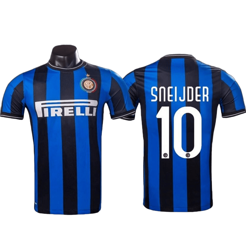 Inter Milan Sneijder 10 Home Soccer Jersey Blue and Black  

(Character count: 58)