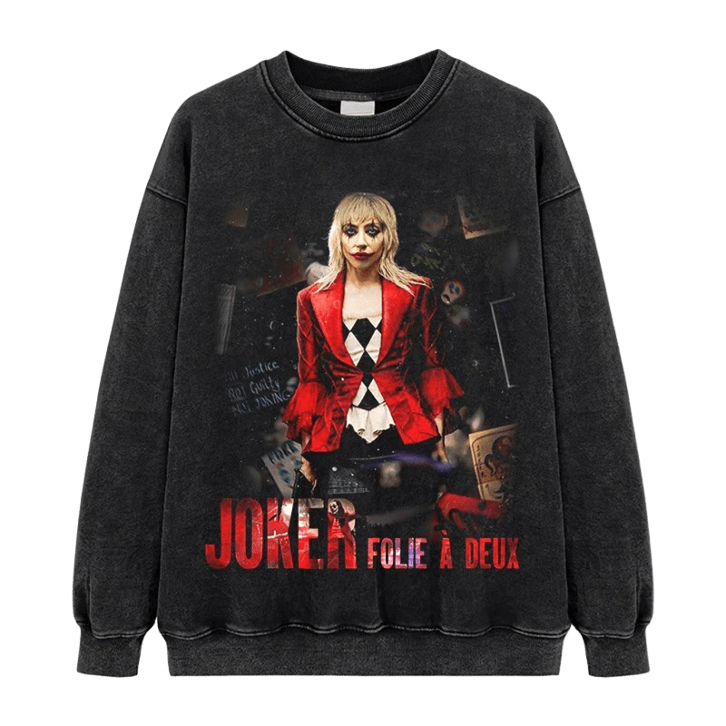 JOKER 2 Black Hoodie, Vintage Print, Unisex, Loose Fit Cotton