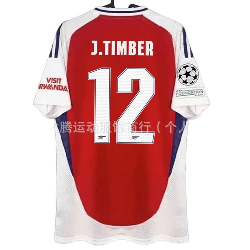 J.TIMBER Red White Blue Football Jersey Breathable Trendy