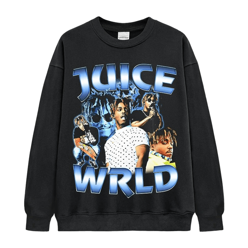 JUICE WORLD Blue Gradient Crewneck - Unisex Hip-Hop Sweatshirt
