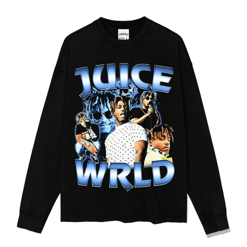 JUICE WRLD 3D Print Black Long Sleeve T-Shirt | Unisex Streetwear