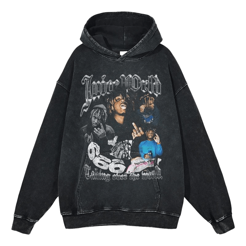Juice WRLD Vintage Black Hoodie Unisex Streetwear