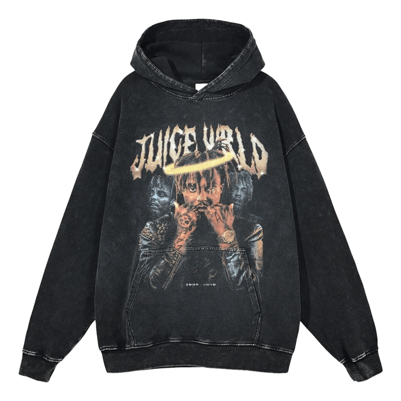 JUICE WRLD Vintage Hoodie - Unisex Street Hip-Hop Sweatshirt