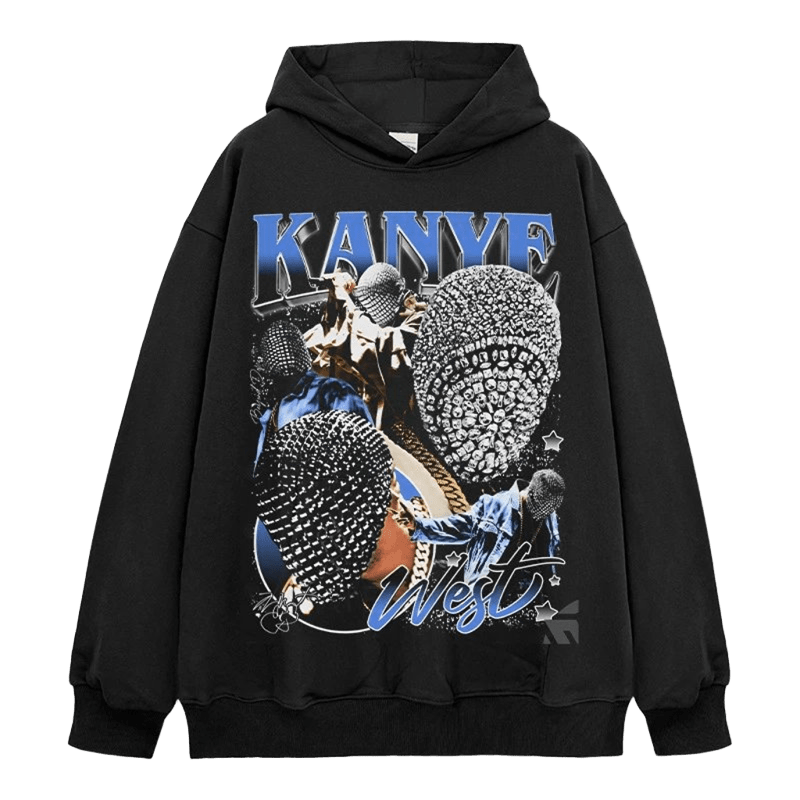 Kanye West Hoodie - Unisex Black Cotton Streetwear
