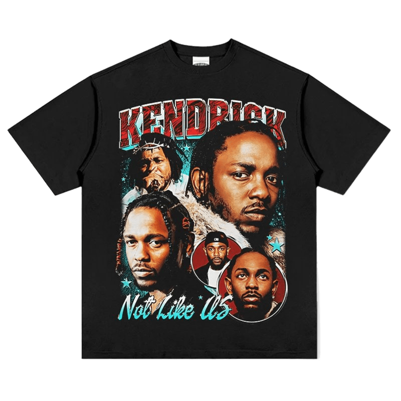 KENDRICK Graphic Tee: Red Print, Blue 